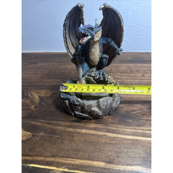 Mystic Collection Winged Dragon Ashtray Sword Sea Monster Figurine - Picture 8 of 9